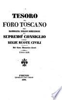 Tesoro del foro toscano, o sia, Raccolta delle decisioni del Supremo consiglio e delle Ruote civili
