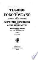 Tesoro del foro toscano, o sia, Raccolta delle decisioni del Supremo consiglio e delle Ruote civili