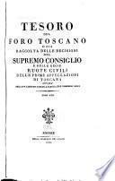 Tesoro del foro toscano, o sia, Raccolta delle decisioni del Supremo consiglio e delle Ruote civili