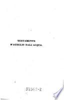 Testamento. - Vicenza, Tremeschin 1836