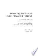 Testi cinquecenteschi sulla ribellione politica
