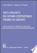 Testi e progetti del sistema costituzionale italiano ed europeo