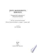 Testi, manoscritti, ipertesti