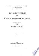 Testi orientali inediti sopra i Sette Dormienti di Efeso