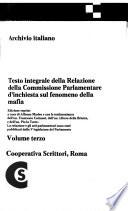 Testo integrale della relazione della Commissione parlamentare d'inchiesta sul fenomeno della Mafia