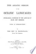 The Asiatic Origin of the Oceanic Languages