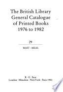 The British Library General Catalogue of Printed Books 1976 to 1982