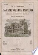 The Canadian Patent Office Record and Register of Copyrights and Trade Marks