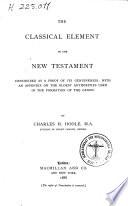 The Classical Element in the New Testament
