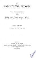The Educational record, with the proceedings at large of the British and foreign school society