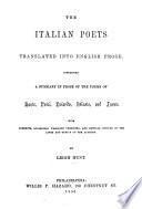 The Italian poets, translated into English verse