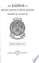 The Kalendar of the Royal Institute of British Architects