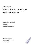 The Music of Krzysztof Penderecki
