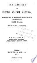 The Orations of Cicero Against Catilina