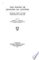 The poetry of Giacomo da Lentino