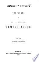 The Works of the Right Honourable Edmund Burke