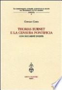 Thomas Burnet e la censura pontificia