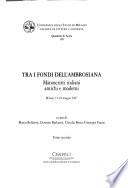 Tra i fondi dell'Ambrosiana