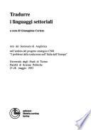 Tradurre i linguaggi settoriali