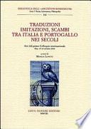 Traduzioni, imitazioni, scambi tra Italia e Portogallo nei secoli