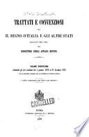 Trattati e convenzioni fra il regno d'Italia e gli stati esteri