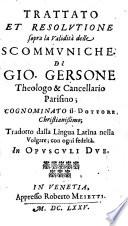 Trattato Et Resolvtione Sopra la Validità delle Scommvniche