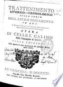 Trattenimiento istorico, e cronologico sulla serie dell'Antico Testamento ...