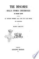 Tre discorsi sulla storia universale di Cesare Cantù