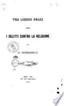 Tre lezioni orali sopra i delitti contro la religione di M. Mucciarelli