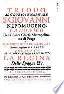 Triduo Al Glorioso Martire S. Giovanni Nepomuceno, Canonico Della Santa Chiesa Metropolitana di Praga