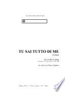 TU SAI TUTTO DI ME - (Air on the G string) - For Soprano (or Tenor) or any instrument in C and Organ