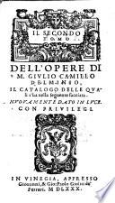 Tutte l'opere di M. Giulio Camillo Delminio