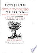 Tutte le opere di Giovan Giorgio Trissino ...