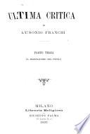 Ultima critica di Ausonio Franchi, [pseud.].: Il razionalismo del popolo