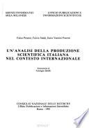 Un'analisi della produzione scientifica italiana nel contesto internazionale