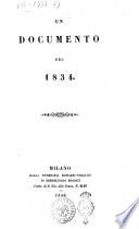 Un Documento del 1834. - Milano, Boniardi-Pagliani 1849