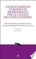 Un documento europeo di riferimento per le lingue dell'educazione?