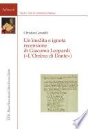 Un'Inedita e Ignota Recensione di Giacomo Leopardi