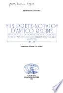 Un prete-notaio d'antico regime