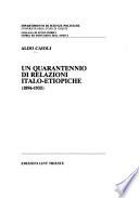 Un quarantennio di relazioni italo-etiopiche (1896-1935)