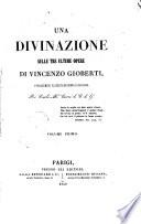 Una divinazione sulle tre ultime opere di Vincenzo Gioberti I prolegomeni, Il gesuita moderno e L'apologia