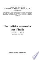 Una Politica economica per l'Italia
