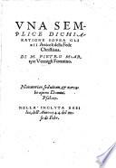 Una semplice dichiaratione sopra gli xii Articoli della Fede Christiana