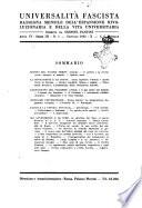 Universalità fascista rassegna mensile dell'espansione rivoluzionaria e della vita universitaria
