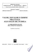 Valori, disvalori e crimine nell'Italia alle soglie del Duemila