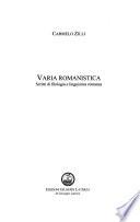 Varia romanistica