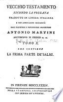 Vecchio Testamento secondo la Volgata tradotto in lingua italiana
