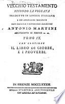 Vecchio Testamento secondo la Volgata tradotto in lingua italiana