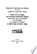 Verbale di adunanza dei sindaci della valle Bormida di Cairo Dego Spigno e relazione letta alla medesima dal dottor P. Cecchi