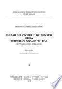 Verbali del Consiglio dei ministri della Repubblica sociale italiana, settembre 1943-aprile 1945
